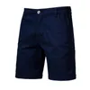 Summer Shorts Men Cotton Knee Length Solid Beach Vintage Casual Fashion Masculina 220318