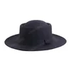 Fedora Hat Wool Flat Top Classic Vintage Solidny kolor z szerokim giełdą unisex swobodną sukienkę Men Bowler Caps Wedding Party 58 cm