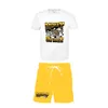 Спортивные костюмы Летний комплект с принтом для мужчин Футболка и шорты для бега Спортивный костюм Повседневная уличная одежда