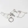 Collana con ciondolo a forma di T-bar a doppio cerchio per donna Uomo Genuine 925 Sterling Silver Fit Pandora Style Collane Gioielli regalo 399039C01-45