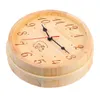 Zegary ścienne 1PC Okrągły drewniany zegar sauna wisząca dekoracja dekoracyjna dla spa para 22.3 cmwall