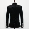 Damskie garnitury Blazery czarne blezer kobiety Bling cekiny aksamitne guziki długie rękaw Slimowy garnitur moda 2022 Spring Jacket High