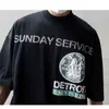 2020 dimanche Service T-shirt hommes femmes jésus est roi T-shirts Detroit City T-shirt impression tridimensionnelle topsT220721