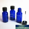 360 x 20ml cobalto vidro azul embalagem de embalagem de embalagem garrafa de vidro com tampa de escova para unha polash outro óleo recarregável