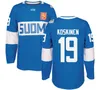 SJ98 2016 Dünya Hokey Finlandiya Takımı Jersey Dünya Kupası 12 Jori Lehtera 18 Sami Lepisto 19 Mikko Koskinen 64 Mikael Granlund Özel Hokey Formaları