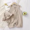 Baby Children Rompers Kids girls Sleeveless jumpsuit Double layer gauze climbing