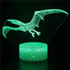 Veilleuses cadeau de noël 3D lumière LED lampe dinosaure série 16 couleurs télécommande lampes de Table jouets pour enfant décoration de la maison