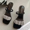 2022 Luxury Rhingestones Femmes Sandales Elegant High Heels Gladiator Summer Party Ytmtloy Indoor House Slippers Zapato Mujer 220610