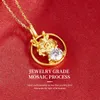 Medaglioni Zodiaco cinese Elegante Argento sterling 925 Placcato oro 18k Forma di tigre Segni Collane CollaneMedaglioni