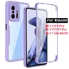 360 Dubbelsidiga Clear Phone Fodraler för Xiaomi 11 Lite 5G RedMi 10 Pro Shocksäker kameralinsskärm Fullständigt skydd Bumper Cover