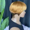 Pixie Cut Wigs Short Ombre Human Hair Wigs With Natural Bangs For Black Women Brazilian Straight No Lace Wig