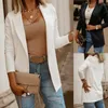 Women Autumn Solid White Black Business Female Blazer Jacket Casual Fall Long Sleeve Work Suit Office Lady Slim Coat Top 220810