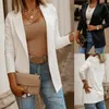 Kvinnor Autumn Solid White Black Business Female Blazer Jacket Casual Fall Long Sleeve Work Suit Office Lady Slim Coat Top 220810