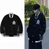 Men's Jackets Men Embroidered Letters Baseball Uniform Coats Male Autumn Winter Korean Loose Patchwork Casual JacketMen's