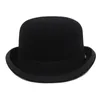 Gemvie 4 Colors 100 Wool Felt Derby Bowler Hat for Men Women Satin Cloy Fashion Party Sactions Fedora Costume Magician Hat 2205079594220