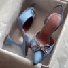 2022 AMINA MUADDI Double bouton Sandales High Heels Nouvelles pantoufles de perles de ladies Colorful Letters Fashion Popular Sandal Womens Style Brand Chores NO359