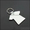 Keychains Fashion Accessories Hela 100st DIY MDF Dubbel tom Tshirt Key Chain Sublimation Wood Ring for Heat Press Transfer JE9082691