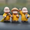 Interior Decorations 3Pcs/Set Lovely Non-fading Resin Buddha Monk Figurine Dolls Little Miniature Statue Ornament Car Desk DecorationInterio