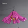 Personalisierte leuchtende lila aufblasbare Blume 2m/3m hängende Luftblasen-Lilienblume mit LED-Licht für Konzertbühnendekoration