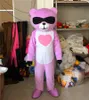 Costume della mascotte del fumetto del costume della mascotte dell'orso rosa per il vestito da partito operato da Halloween per adulti