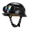 Мотоциклетный шлем, немецкая кожа, винтажный Casco Moto, мотоцикл с открытым лицом, ретро полушлем, чоппер, байкерский пилот для размера DOT SXXL3251770