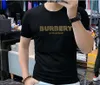 Camiseta masculina fina de manga curta verão nova camisa de gola redonda de meia manga bonita camisa masculina hot drill letter maré