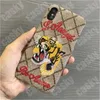 Fashion Phone Hülle für iPhone 13 11 12 Pro 7 8 X XS Hochwertige Markendesigner Stickerei Tiger Telefon Hüllen Klassischer Stoffbuchstaben1433371