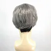 Aimisi Men039S شعر مستعار صناعي رمادي الشعر القصير القصير Man Cosplay تصفيفة الشعر Toupee هدايا جيدة لاستبدال Daddy Wigs42271477297097