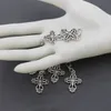 Alloy Filigree Heart Cross Clasp Lobster Clip On European Charm Beads Antique Silver C425 20.5x41.5mm 20pcs/lot