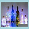 2M 20LED String Lights Cork Shaped Bottle Stopper Glass Wine With LED Lamp Copper Wire för Party Wedding Drop Delivery 2021 Annan heminredning