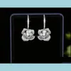 Dangle Chandelier Boucles d'oreilles Bijoux Nouveau Designer Mariage Femmes Rose Fleur Boucle d'oreille S925 Sier Cubique Zircone Boucle D'oreille Anneaux Drop Livraison 2021