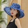 Cappelli larghi sole per donne fiorire berrette da sposa estate femminile eleganti floreali UV 2022 Fashion Fashion Hatwidewidewide Davi22