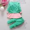 Clothing Sets ExactlyFZ Kids Spring Baby Girls Wave Point Set Cotton Clothes Suit Childern Cartoon 3pcs SuitClothing