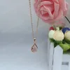 Fashion Light Luxury Oval Water Drop Multicolor Crystal Zircon Pendant Necklace For Women Kvinnlig kedjekedja smycken