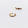 Clip-on vite posteriore zircone colorato orecchini a clip per le donne orecchino di lusso accessori da sposa in lega di rame gioielli di moda 2022 TrendClip