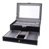 Uhrenboxen Hüllen Slots Mode Box PU Leder 2 Schichten Fall Halter Organizer Schmuck Display Ständer Lagerung für Geschenk Männer FrauenUhr Hele22