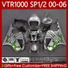 Body Kit voor Honda VTR1000 RTV1000 RC51 00 01 02 03 04 05 06 Groene vlammen carrosserie 123NO.75 VTR 1000 SP1 SP2 2000 2001 2002 2003 2004 2005 2006 VTR-1000 2000-2006 Kuip