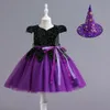 2 To 12 Years Kids Dresses Girls Party Sequins Clothes For 2022 Halloween Cosplay Costume Children's Wear FS7809