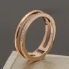 Design de luxo rosa banhado a ouro micro pave anel vitalidade mulheres anéis de noivado de aço inoxidável jóias