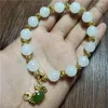 Pendentif Colliers Charmant Hetian Jade Blanc Bracelet de perles rondes avec pendentif de crabe de jaspePendentif