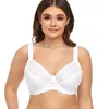 Plus -storlek kvinnor bh full täckning minimizer spets blommig broderiy vit behå non vadderad underwire b c d dd e f g h i cup 220519