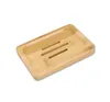 Kvalitetstvålskål Naturlig bambu tvålskålar Holder Rack Plate Tray Multi Style Round Square Soap Container P0720
