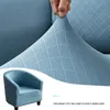 Housses de chaise Inyahome Club Housse de protection en tissu jacquard élasthanne à petits carreaux Housse de canapé Protecteur de meubles doux avec fond élastique