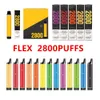 jednorazowe Vape E Puff Puff 2800 Puffs Flex 2800 Sigarette Pods Zestawy urządzeń 850 mAh Wstępnie wypełnione 8 ml Vaporyzer Vaper desechable