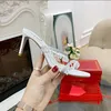 Rene caovilla high quality Designers Sandals 100% leather new women sandal summer Crystal pendant wedding dress shoes Heels sexy Slides genuine sole slippers 35-41