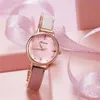 Wristwatches Soft Pink Women Sweet Dress Watches Fashion Korean Design Girls Students Wrist Watch Thin Bracelets Jewelry Quartz RelojWristwa