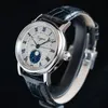 ساعات المعصم Sugess Chronograph Watch Men Seagull ST2108 حركة التلقائي الياقوت القمر مرحلة مضيئة مؤشر Leathe4353500