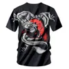 Homme tendance rouge Tai Chi motif 3D imprimé personnalité Dragon t-shirt grande taille loisirs 5XL hommes vente en gros livraison directe 220623
