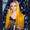 Lace Wigs Ombre Blonde Human Hair For Women Straight Pink Brazilian Remy 613 Frontal Wig Yellow Pre Plucked7514457