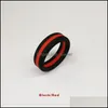 Band Rings Jewelry Luxury Womens Two Tone Sile Three Layers Tire Design Rubber Flexible Ring For Ladies Fashion Wedding Drop Delivery 2021 8